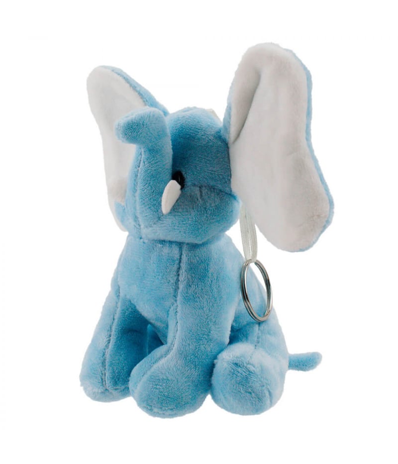 Chaveiro Elefante Azul 15cm - Pelúcia