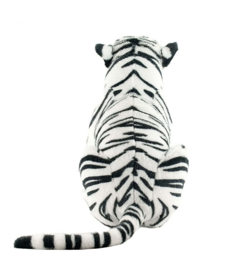 Tigre Branco Sentado Realista 39cm - Pelúcia