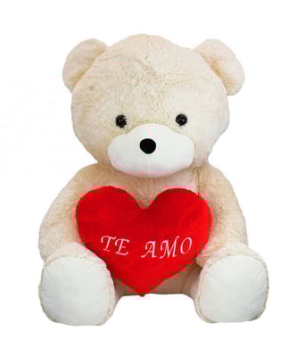 Home Variedades Urso Branco Coração Te Amo 90cm - Pelúcia 1 Home Variedades Urso Branco Coração Te Amo 90cm - Pelúcia 1