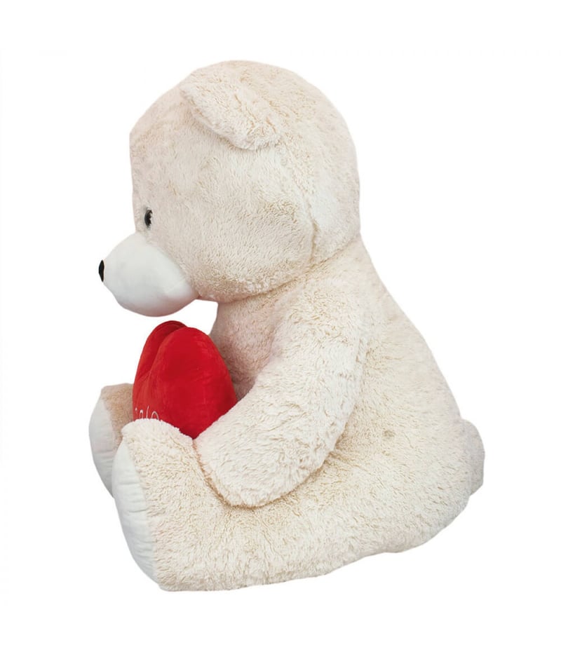 Urso Branco Coração Te Amo 70cm - Pelúcia