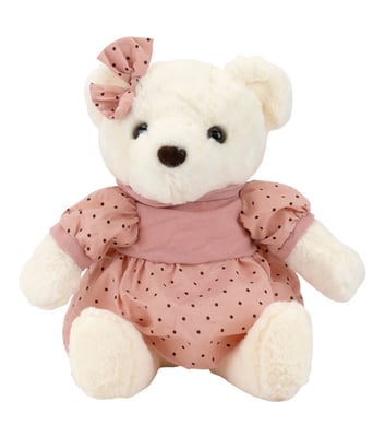 Home Variedades  Urso Vestido Rosa Bolinhas 40cm - Pelúcia  1