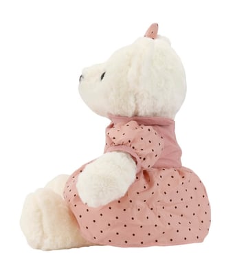 Home Variedades  Urso Vestido Rosa Bolinhas 40cm - Pelúcia  2