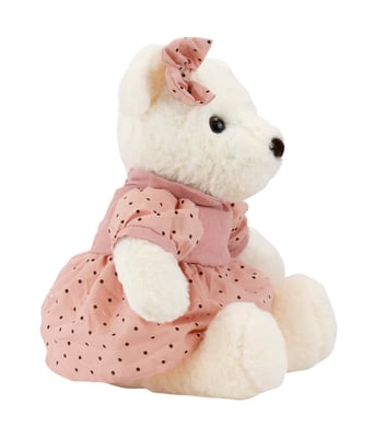 Home Variedades  Urso Vestido Rosa Bolinhas 40cm - Pelúcia  4