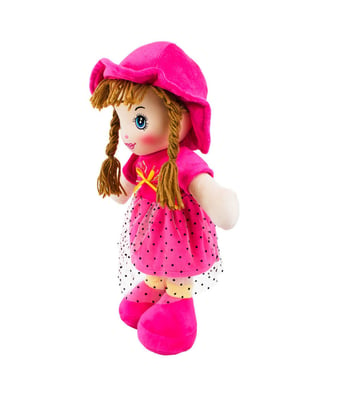 Home Variedades  Boneca Chapéu Vestido Pink Pontilhado 58cm  4