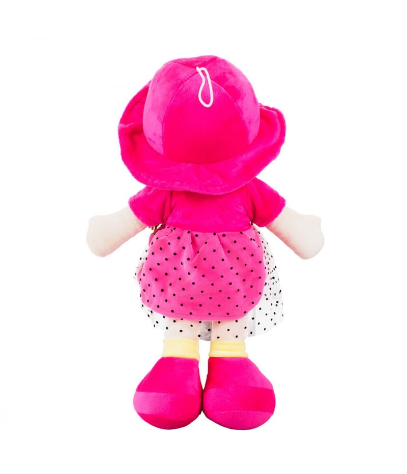 Boneca Chapéu Vestido Pink Pontilhado 48cm