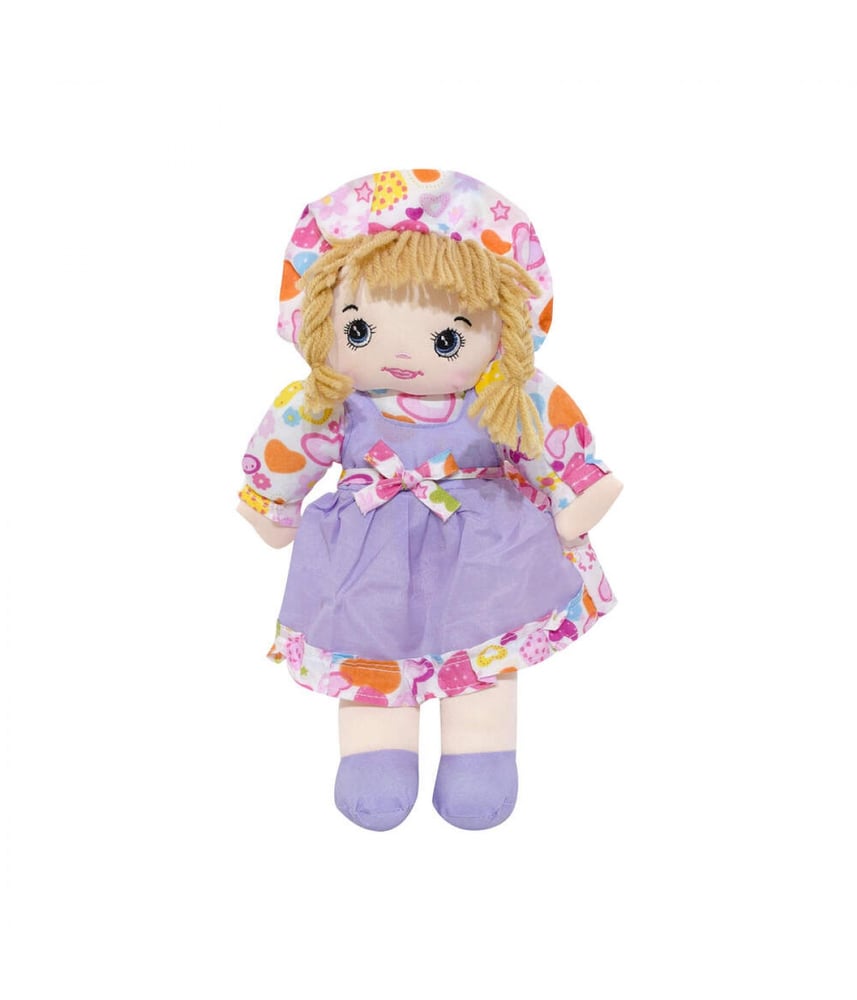 Boneca Chapéu Vestido Lilás 30cm