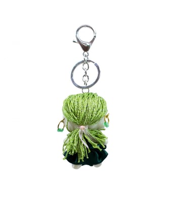 Home Variedades Chaveiro Boneca Cabelo Vestido Verde 7cm 4 Home Variedades Chaveiro Boneca Cabelo Vestido Verde 7cm 4