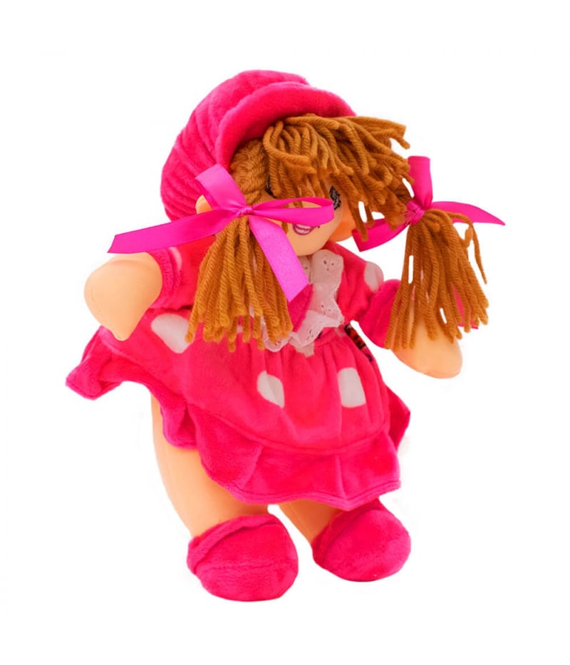 Boneca Pink Círculos Com Chapéu 28cm