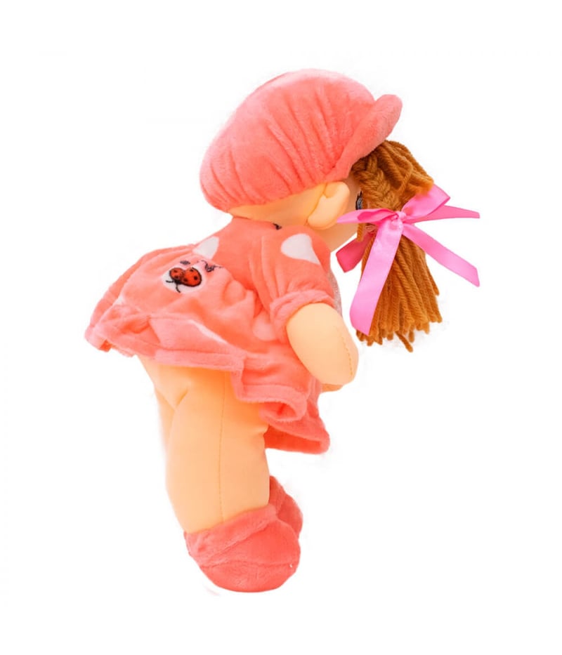 Boneca Rosa Círculos Com Chapéu 28cm