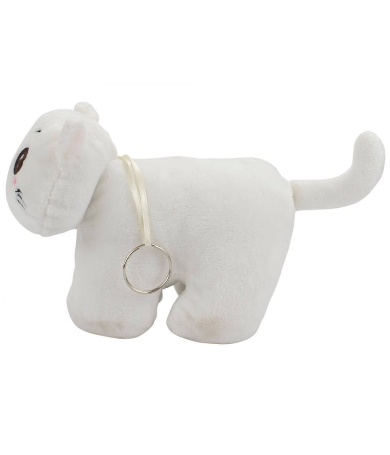 Chaveiro Gato Branco 14cm - Pelúcia