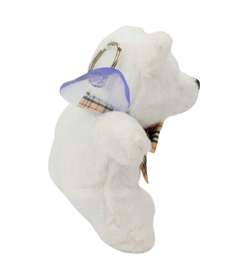 Chaveiro Urso Branco Laço 15cm - Pelúcia
