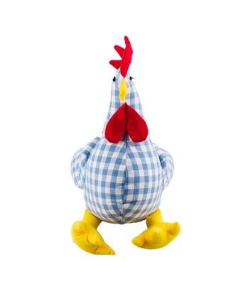 Home Variedades  Galo Pano Quadriculado Azul 37cm - Pelúcia  1