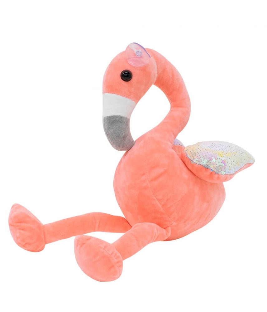 Flamingo Rosa Asas Lantejoulas 28cm - Pelúcia