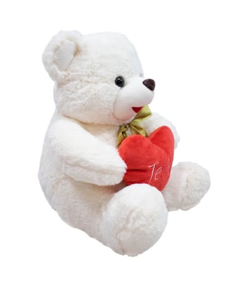 Home Variedades  Urso Branco Coração Te Amo 40cm - Pelúcia  2