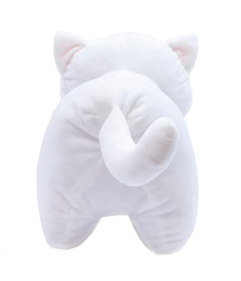 Gato Branco Olhos Abertos 26cm - Pelúcia