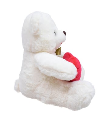 Home Variedades  Urso Branco Coração Te Amo 33cm - Pelúcia  3