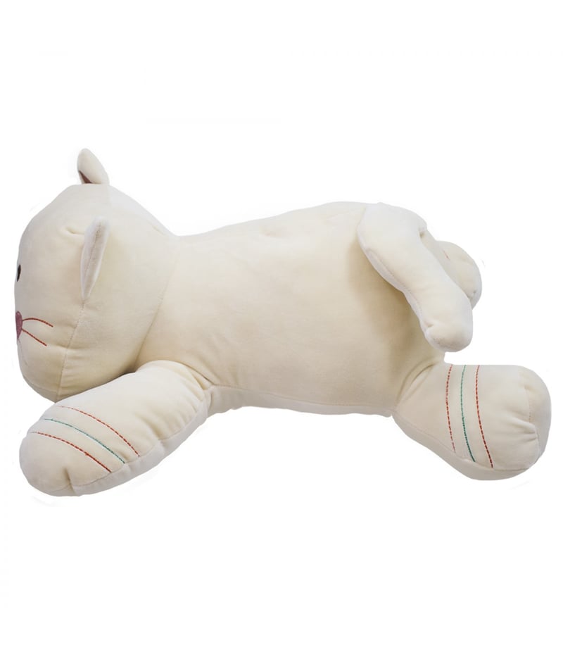 Gato Branco Deitado 47cm - Pelúcia