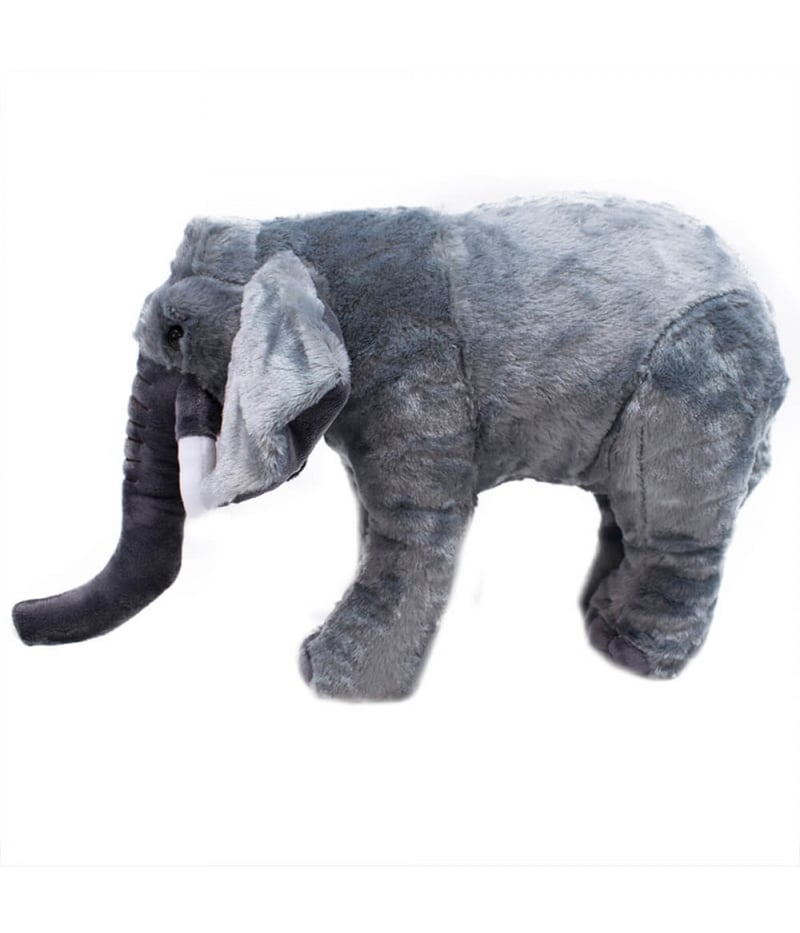 Elefante Cinza Realista 15cm - Pelúcia Enfeite