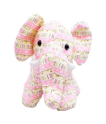 Home Variedades  Elefante Rosa Em Pé 34cm - Pelúcia  1