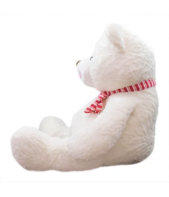 Home Variedades  Urso Branco Laço 94cm - Pelúcia  3