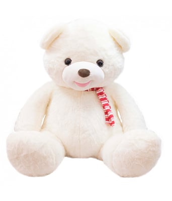 Home Variedades  Urso Branco Laço 77cm - Pelúcia  1