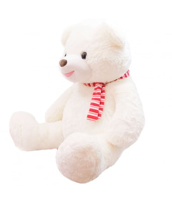 Home Variedades  Urso Branco Laço 77cm - Pelúcia  3