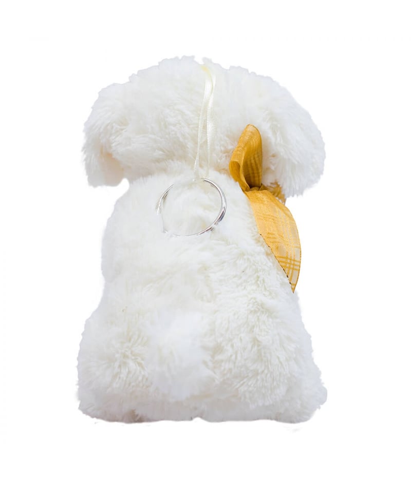 Chaveiro Cachorro Laço Orelhas Brancos 17cm - Pelúcia