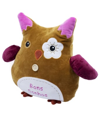 Home Variedades Almofada Coruja Marrom Bons Sonhos 35cm 2 Home Variedades Almofada Coruja Marrom Bons Sonhos 35cm 2