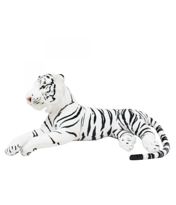 Home Variedades Tigre Branco Realista Deitado 99cm - Pelúcia 1 Home Variedades Tigre Branco Realista Deitado 99cm - Pelúcia 1