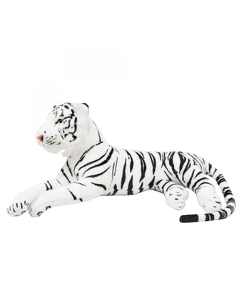 Home Variedades  Tigre Branco Realista Deitado 99cm - Pelúcia  1