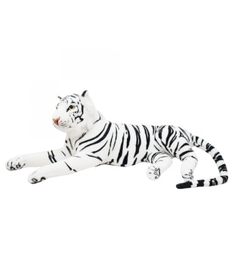 Home Variedades  Tigre Branco Realista Deitado 90cm - Pelúcia  1