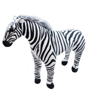 Home Variedades  Zebra Realista Em Pé 75cm - Pelúcia  2