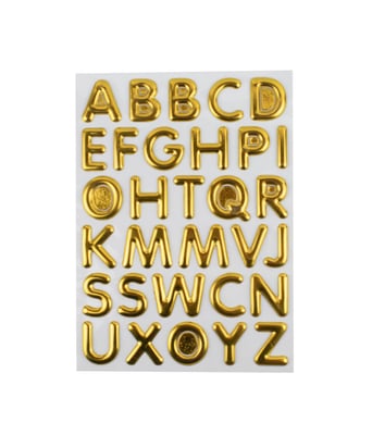 Home Variedades  Cartela Adesivos Letras Alfabetos Dourado  3