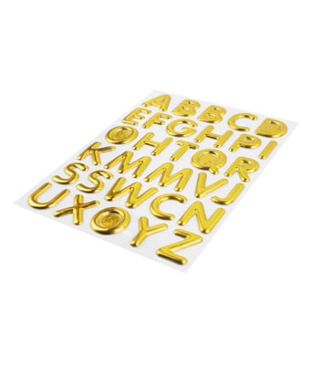 Home Variedades  Cartela Adesivos Letras Alfabetos Dourado  2