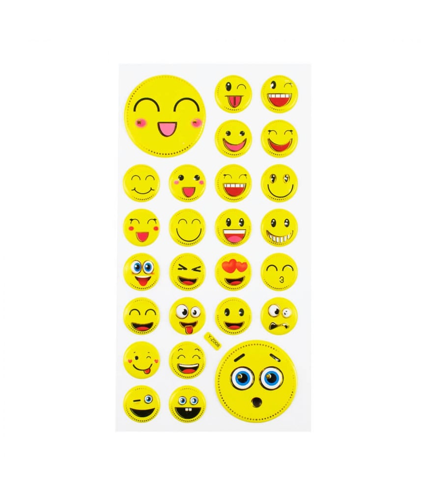 Cartela Adesivos Emojis Modelo G