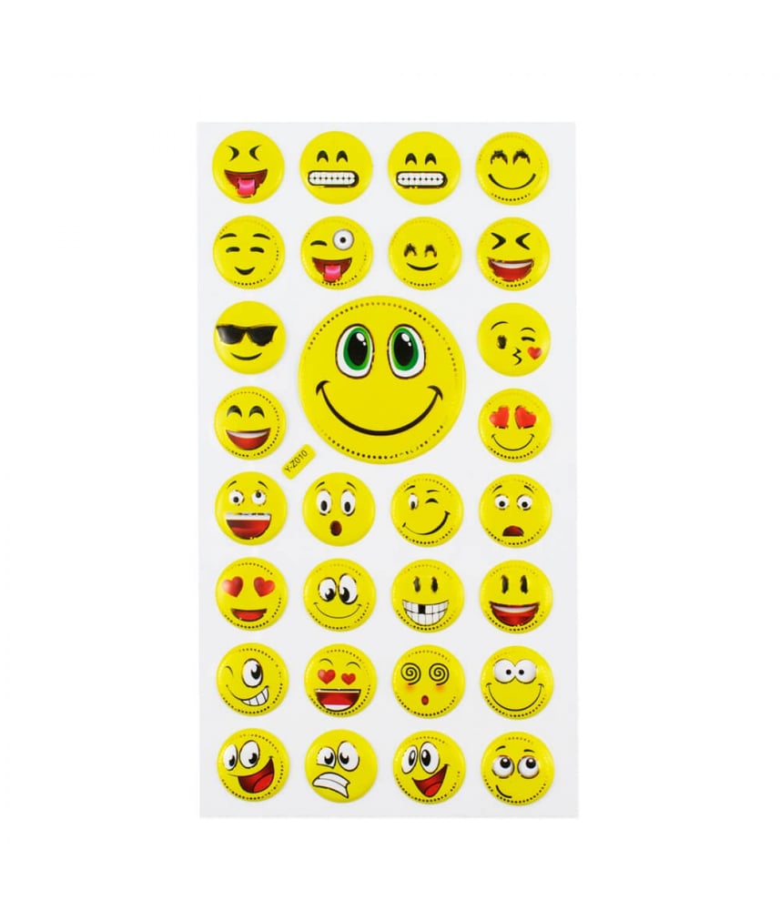 Cartela Adesivos Emojis Modelo E