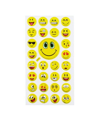 Home Variedades  Cartela Adesivos Emojis Modelo E  1