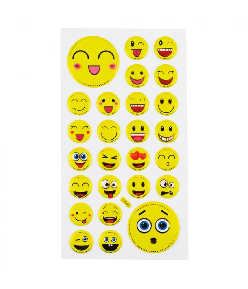 Cartela Adesivos Emojis Modelo D