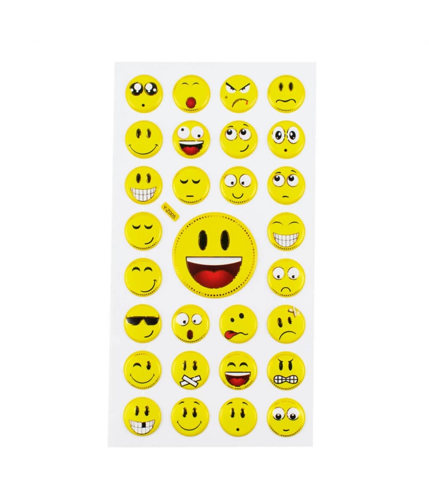 Cartela Adesivos Emojis Modelo B