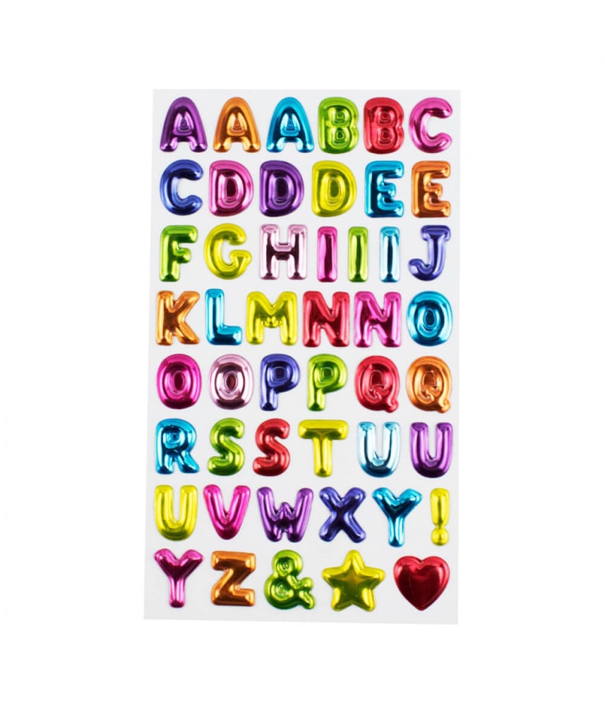 Cartela Adesivos Letras Alfabeto Modelo E