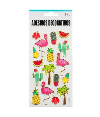 Home Variedades  Adesivo Decorativo Flamingos 22x9.5cm  2