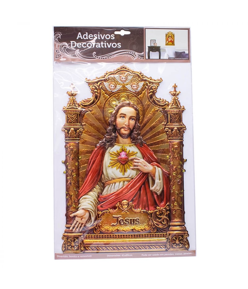 Adesivo Decorativo Sagrado Coração De Jesus 39x26.5cm