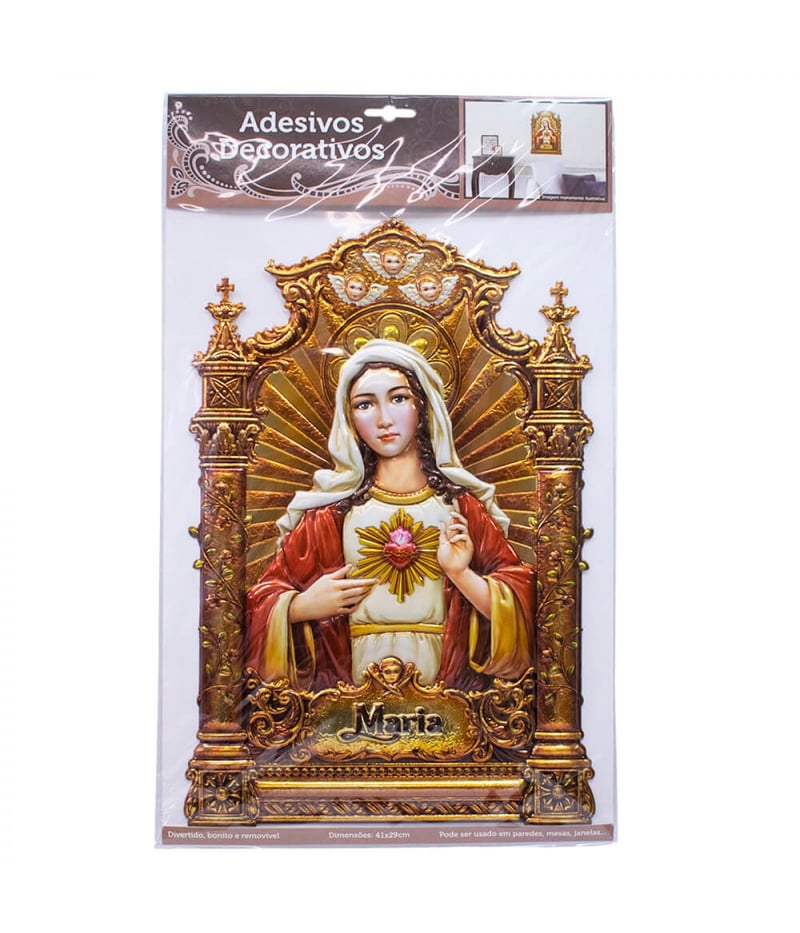 Adesivo Decorativo Sagrado Coração De Maria 39x26.5cm