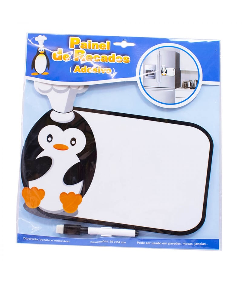 Adesivo Decorativo Pinguim Quadro Escrever 21X14cm