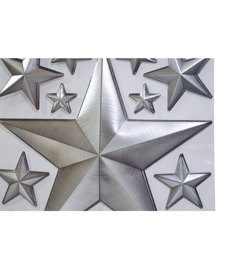 Adesivo Estrelas Prateadas 31.5X30.5cm - Adesivo