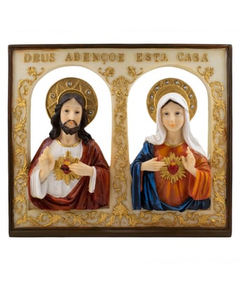Home Variedades  Quadro Sagrado Coração De Jesus e Maria   1