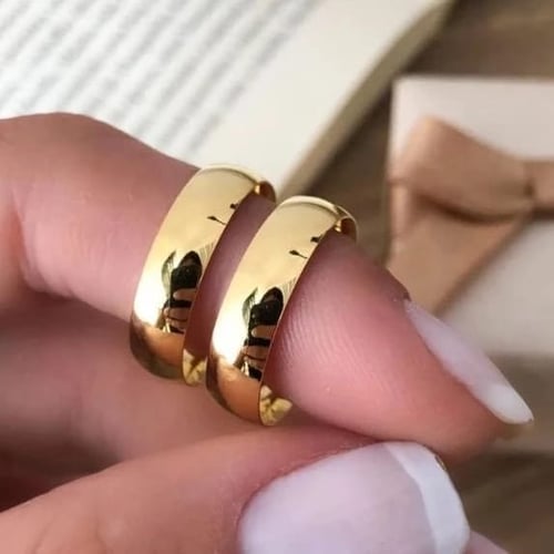 Aliança tradicional 6mm banhada a ouro 18k 