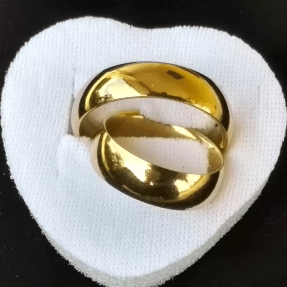 Aliança tradicional 6mm banhada a ouro 18k 