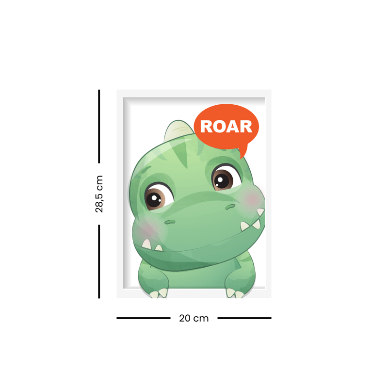 Quadro Decorativo  MDF 3mm 20x28,5 cm - Infantil Dinos