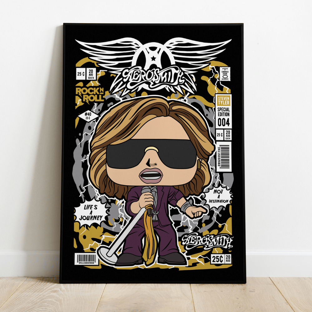 Quadro Decorativo Rock  MDF 3mm 20x28,5 cm - Aerosmith